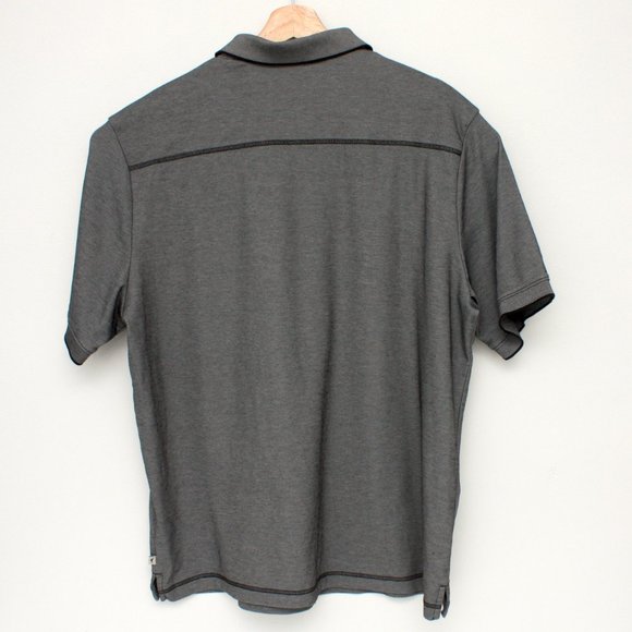 Tommy Bahama Men's Short Sleeve Polo Shirt Supima Cotton XLTG Dark Gray - Picture 2 of 9
